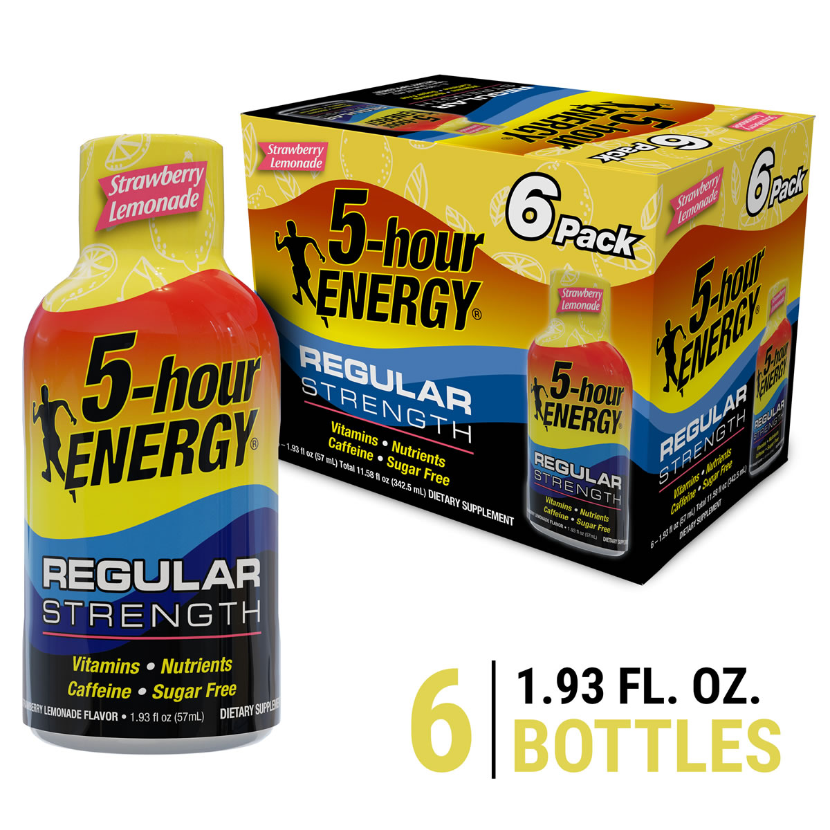 Strawberry Lemonade Flavor Regular Strength 5-hour ENERGY Shots 6 pack