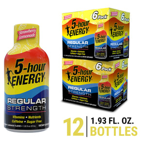 Strawberry Lemonade Flavor Regular Strength 5-hour ENERGY Shots 12 pack