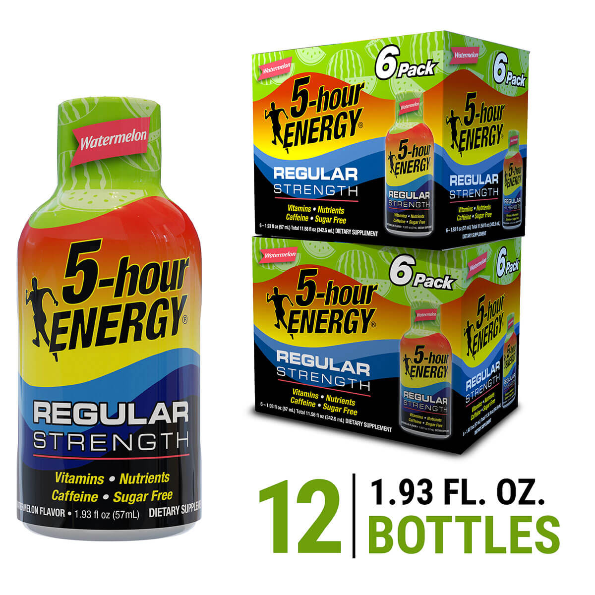 Watermelon Flavor Regular Strength 5-hour ENERGY Shots 12 pack