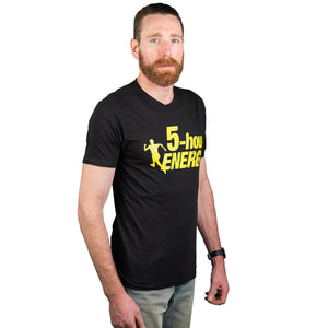 Black 5-hour ENERGY T-Shirt with Distressed Yellow Logo