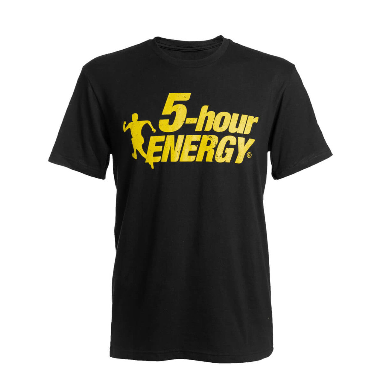 Black 5-hour ENERGY T-Shirt with Distressed Yellow Logo