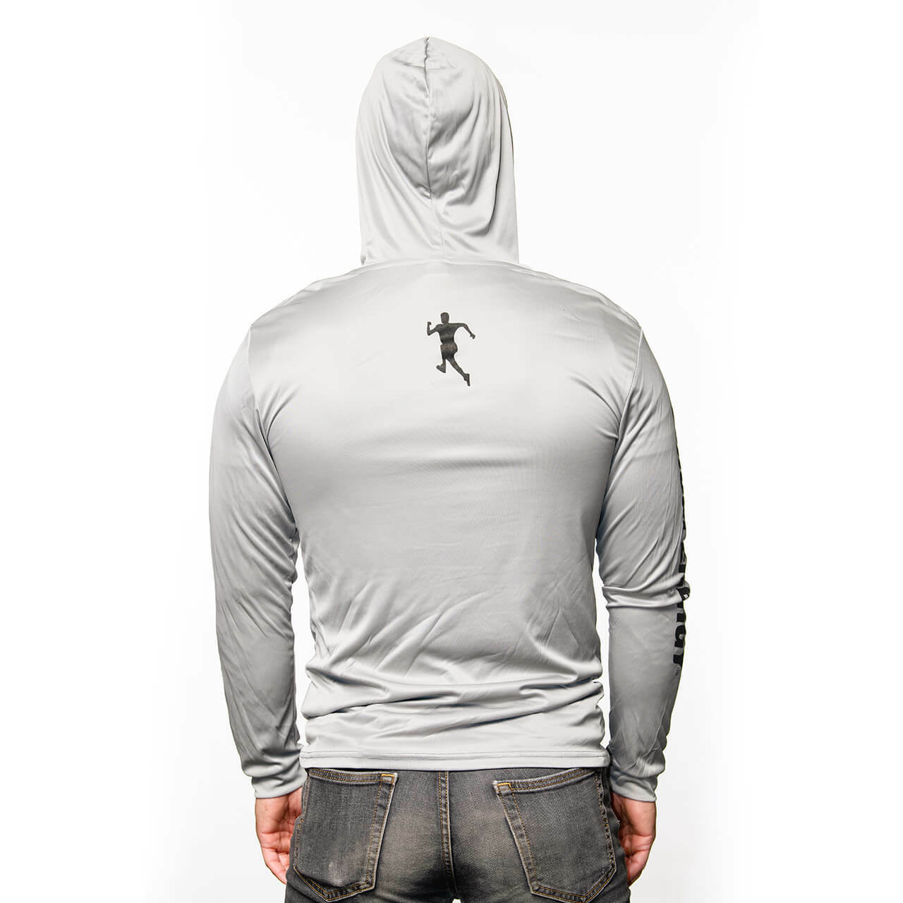 Gray Long Sleeve Hooded T-shirt